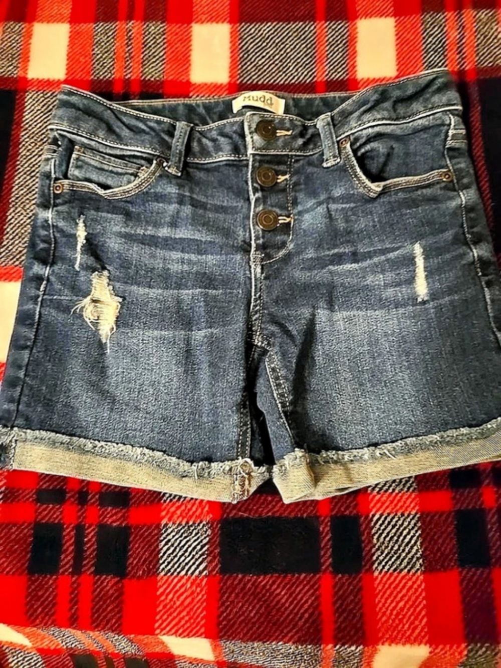 Mudd Women's Distressed Denim Jean Shorts Size 14